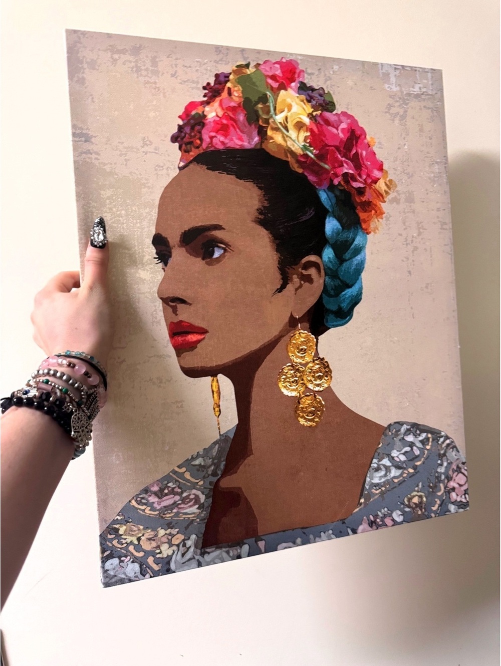 Canvas art piece corona de Flores printed canvas